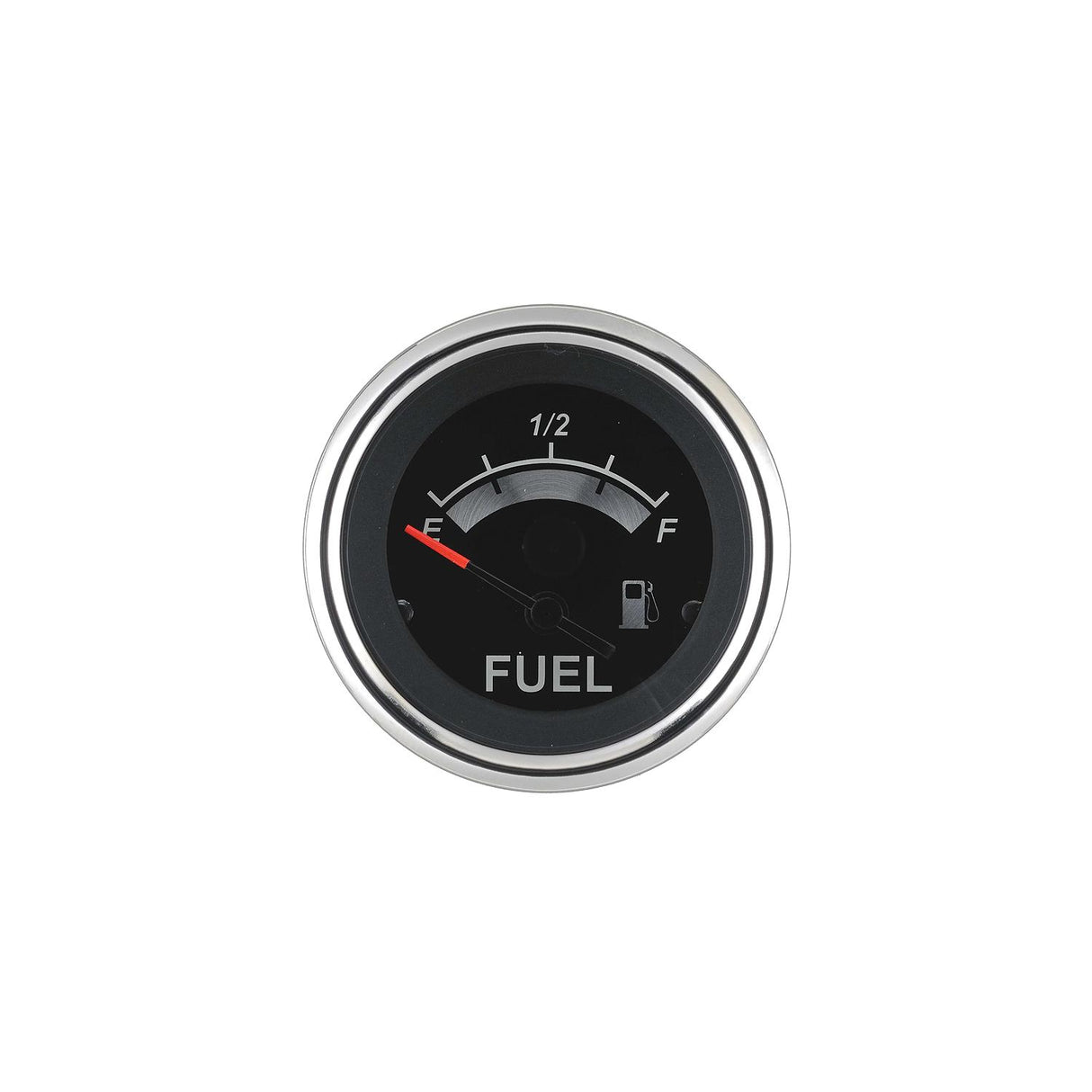 Sierra 67021P Black Sterling Series 2" Stainless Steel Fuel Gauge & Requires "F" Sender Code - 67021P