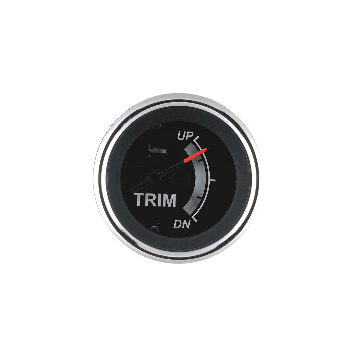 Sierra 67023P Black Sterling Series 2" Stainless Steel Mariner / Mercury & Yamaha 2001 & Newer Engine Up Down Dial Range Trim Gauge - 67023P
