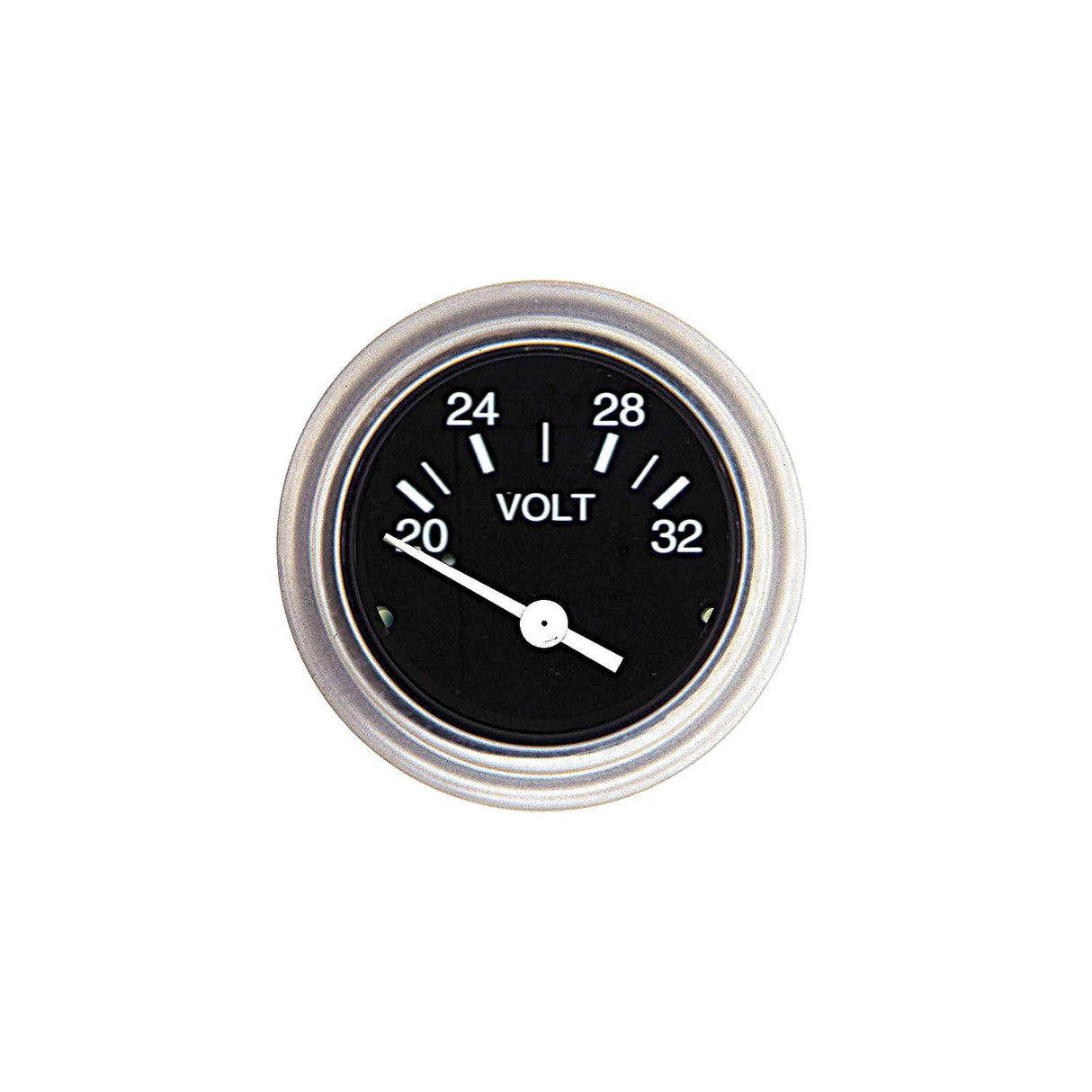 Sierra 80131P Heavy Duty Series 2" 24V System 20-32 VDC Dial Range Voltmeter Gauge - 80131P