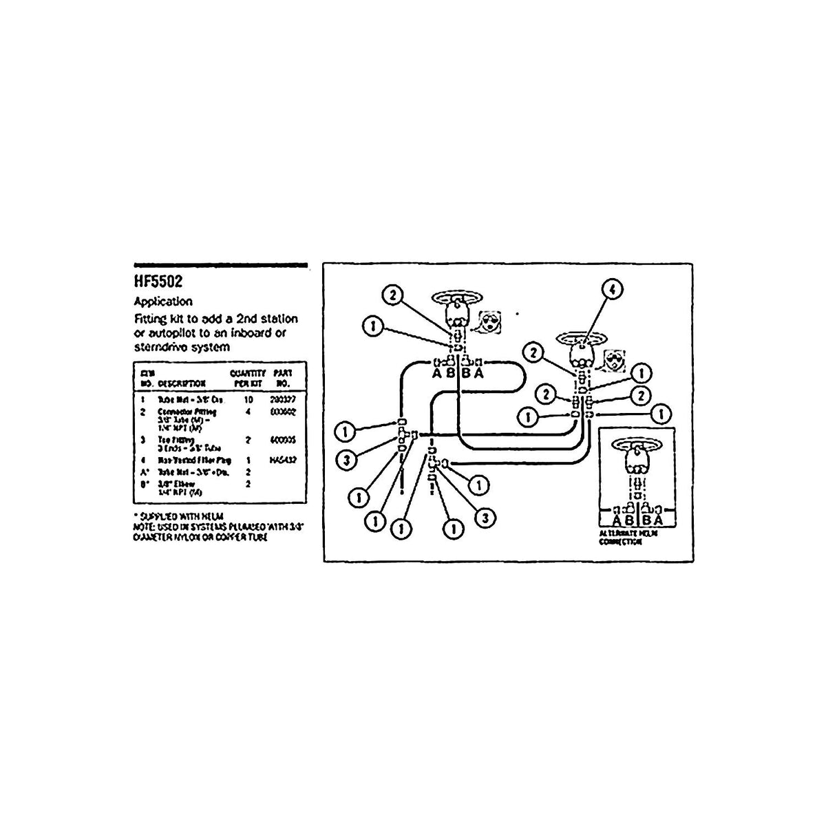 SeaStar HF5502 Fitting Kit IO Add Station/Autopilot Marine Boat - official SeaStar Solutions product image 2