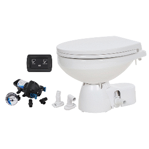 Jabsco Quiet Flush E2 Raw Water Toilet Regular Bowl - 12V – Soft Close Lid - 38245-4192RSP