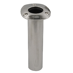 C.E. Smith 70 Series Standard Flush Mount Rod Holder - 0 Degree - Stainless Steel - Cast Bottom - Black Liner - 536700C