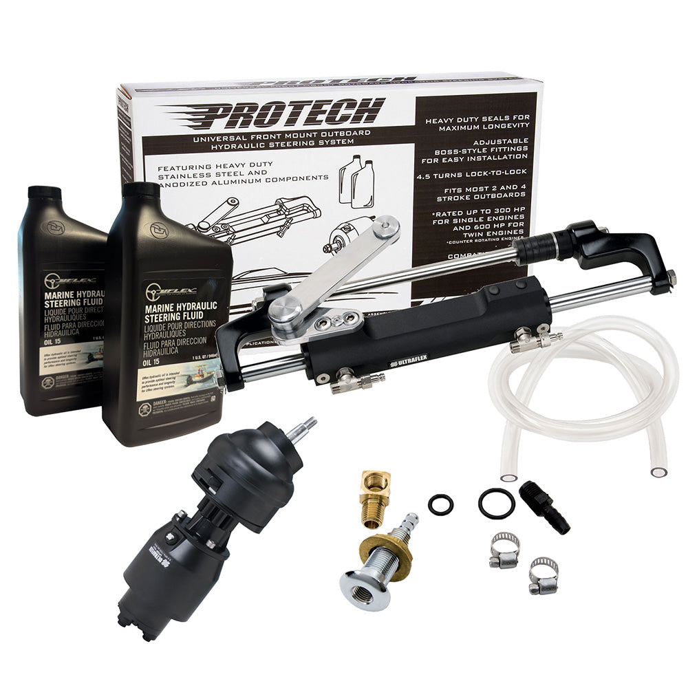 Uflex PROTECH 2.1 Front Mount Tilt OB Hydraulic System - Includes UP28T Helm Pump, Oil, UC128TS-2 Cylinder, X52 Tilt - No