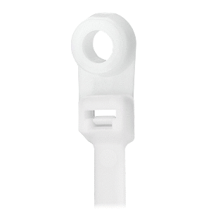 Pacer 8" Cable Tie w/Mounting Ring - Natural Color - 50lb Tensile Strength - 2" Bundle Diameter - 100 Piece Bag - CTMR2S-100