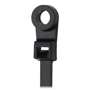 Pacer 8" Cable Tie w/Mounting Ring - Black - 50lb Tensile Strength - 2" Bundle Diameter - 100 Piece Bag - CTMR2S-100BK