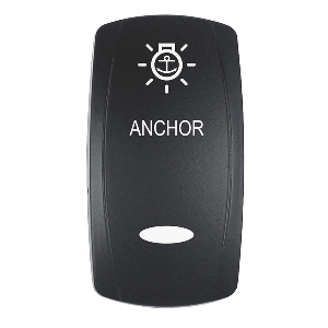 Pacer Actuator - 'ANCHOR' f/V Series Contura Switches - Black - Laser Etched (Top/Bottom Light) - EV2LE-ANC