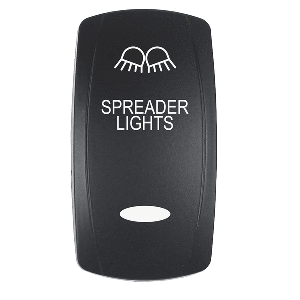 Pacer Actuator - 'SPREADER LIGHTS' f/V Series Contura Switches - Black - Laser Etched (Top/Bottom Light) - EV2LE-SPDR