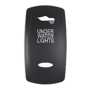 Pacer Actuator - 'UNDER WATER LIGHTS' f/V Series Contura Switches - Black - Laser Etched (Top/Bottom Light) - EV2LE-UW
