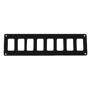Pacer Switch Panel - 8 Switch & 1 Row - 12.5" x 2.75" - Black Powder Coated Aluminum - PSC-81-BK