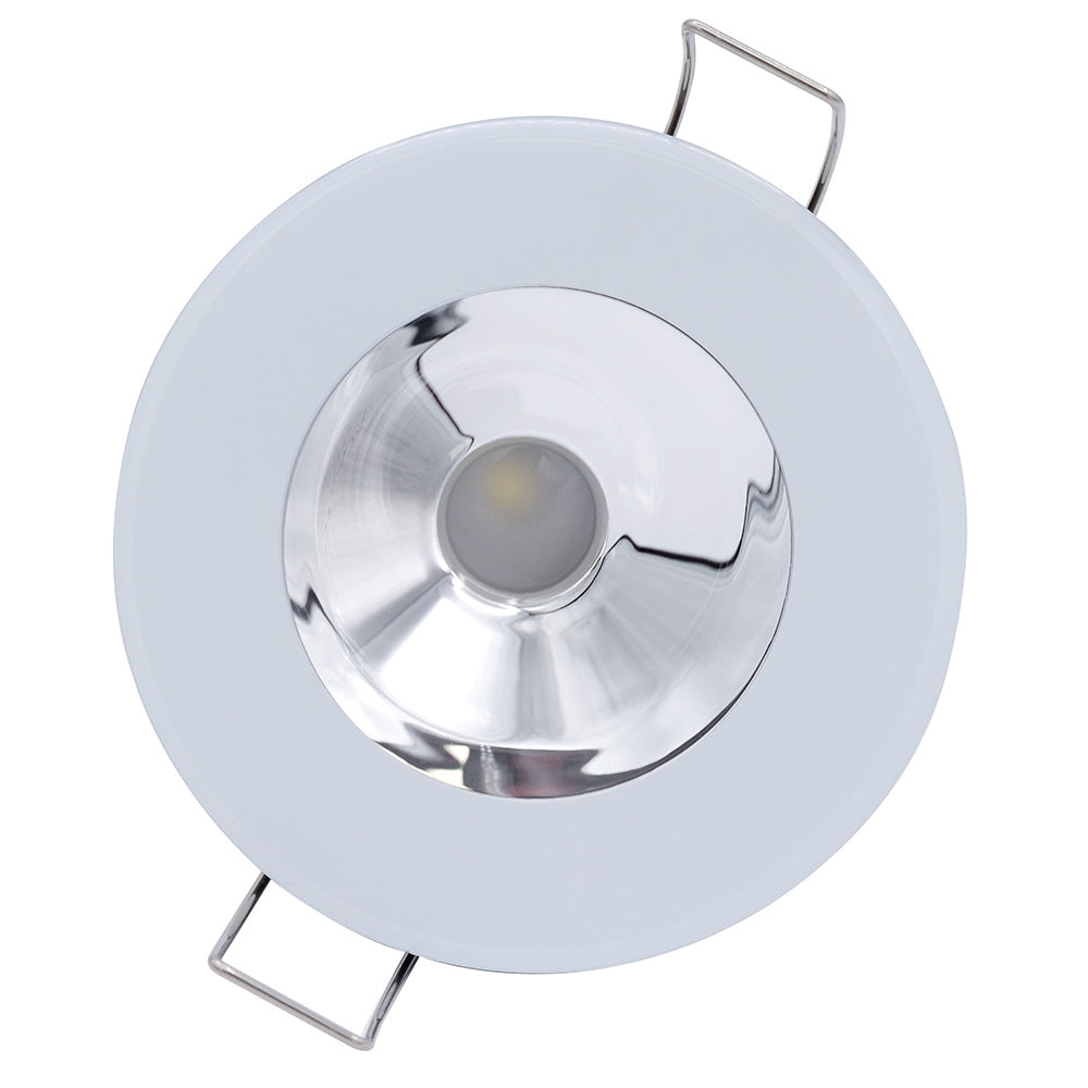 Lumitec Illusion Flush Mount LED Down Light - Spectrum RGBW - Cool White - White Housing - Chrome Reflector - 117137