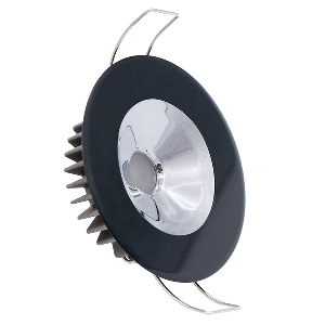 Lumitec Illusion Flush Mount LED Down Light - Spectrum RGBW - Cool White - Black Housing - Chrome Reflector - 117167