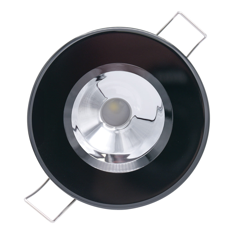 Lumitec Illusion Flush Mount LED Down Light - Spectrum RGBW - Cool White - Black Housing - Chrome Reflector - 117167