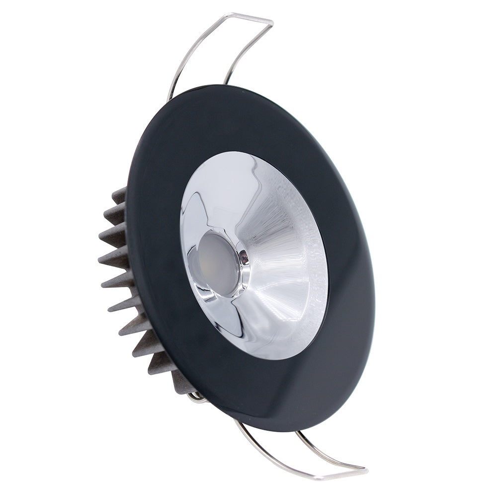 Lumitec Illusion Flush Mount LED Down Light - Spectrum RGBW - Cool White - Black Housing - Chrome Reflector - 117167