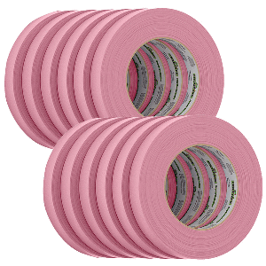FrogTape CP 325 Medium-High Adhesion Masking Tape - 18MM x 55M x 12-Pack - Pink - Rated f/325°F - 106025