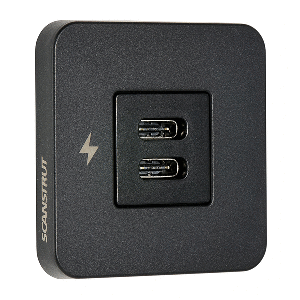 Scanstrut TILE USB-C Interior Charging Socket - 12/24V - Black Bezel - SC-TILE-20