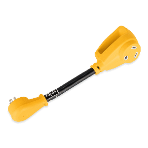 Camco Power Grip Dogbone 15 Amp Male / 30 Amp Female Adapter - 12" - 55165