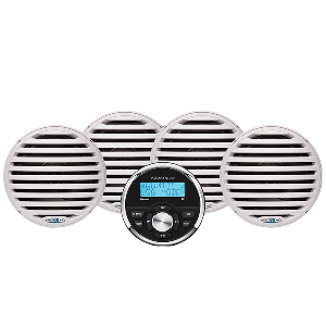 Aquatic AV Economy Gauge Stereo/Speakers Kit - White - EG200