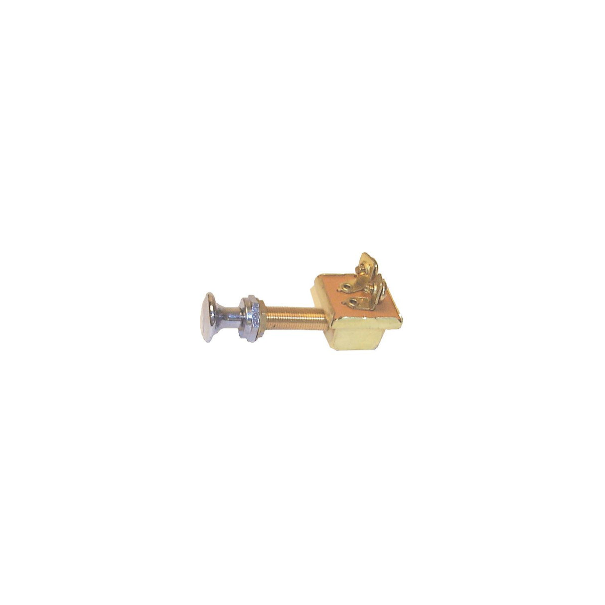 Sierra MP39380 Waterproof Off/On 2 Screw Terminal SPST Push-Pull Switch | Chrome & Brass Knob - MP39380