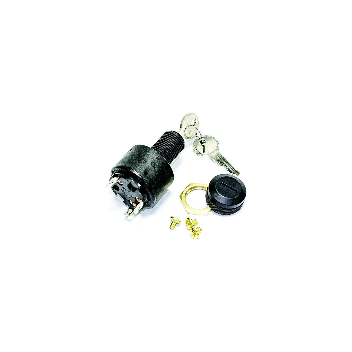 Sierra MP41030 Conventional 3 Position 5/8" Polyester 3 Screw Terminal 12V 15 Amp Ignition Starter Switch - MP41030