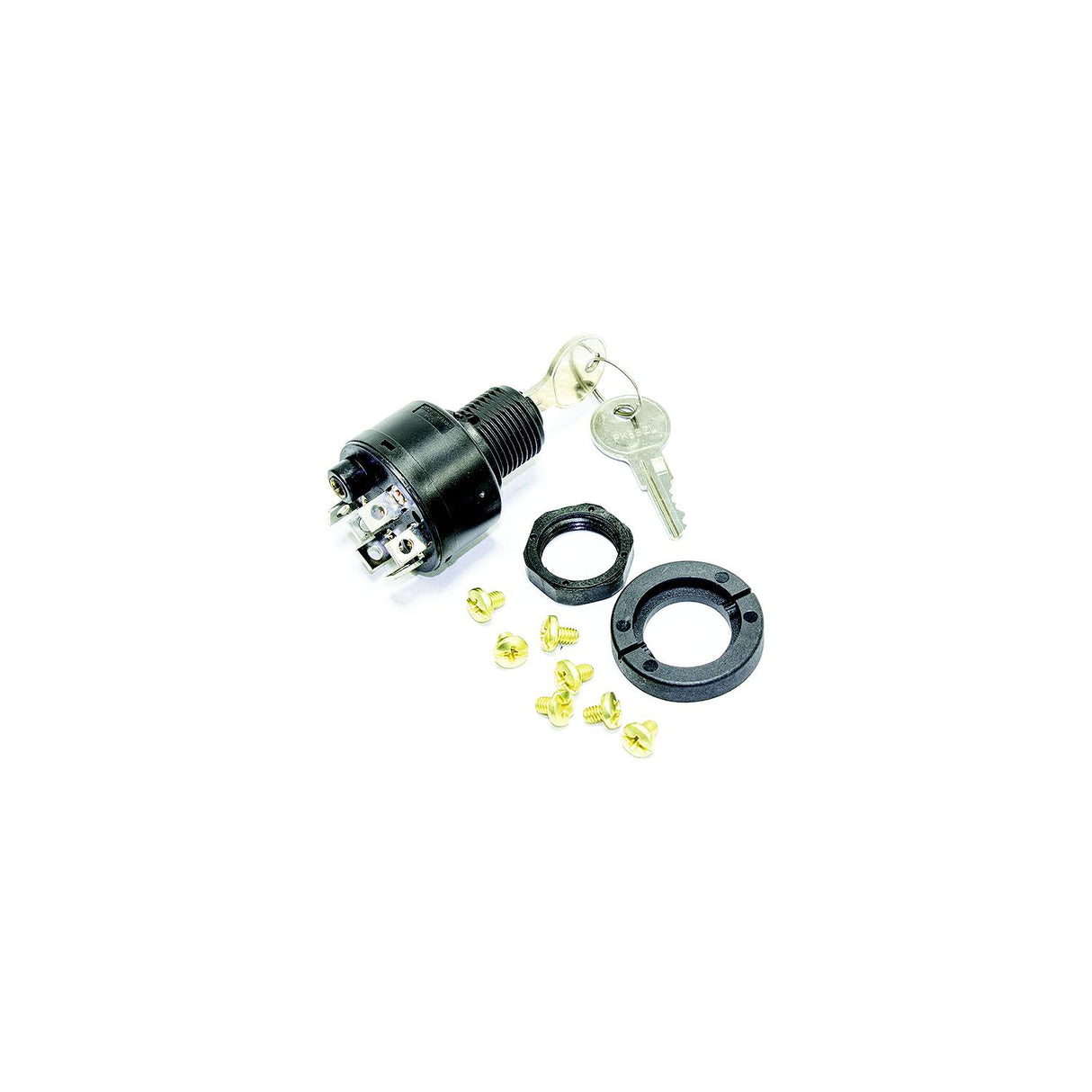 Sierra MP41080 4 Position 5/8" Polyester 6 Screw 1 Boss Terminal 12V 15 Amp Ignition Starter Switch - MP41080