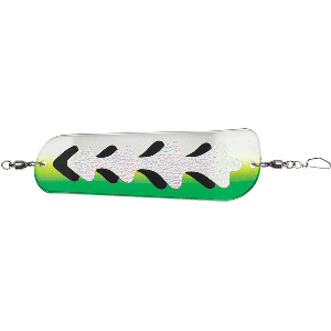 Luhr-Jensen Money Roll Flasher - 8-1/4" - Glow Biohazard - 5860-008-1756