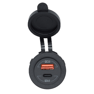 Bluewater Round Dual USB/USB-C Charger - 3000-4001A