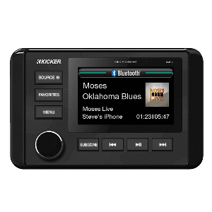 KICKER KMC4 Weather-Resistant Gauge-Style Media Center w/Bluetooth - 51KMC4