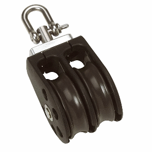 Barton Marine Barton Size 2 35mm Plain Bearing Pulley Block Double w/Swivel - N02230