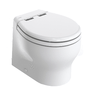 Thetford Marine Thetford Silence 2G w/Wood Polyester Soft Close Seat & Standard Solenoid - Short, White, 12V - T-E2G012DW/D00C00