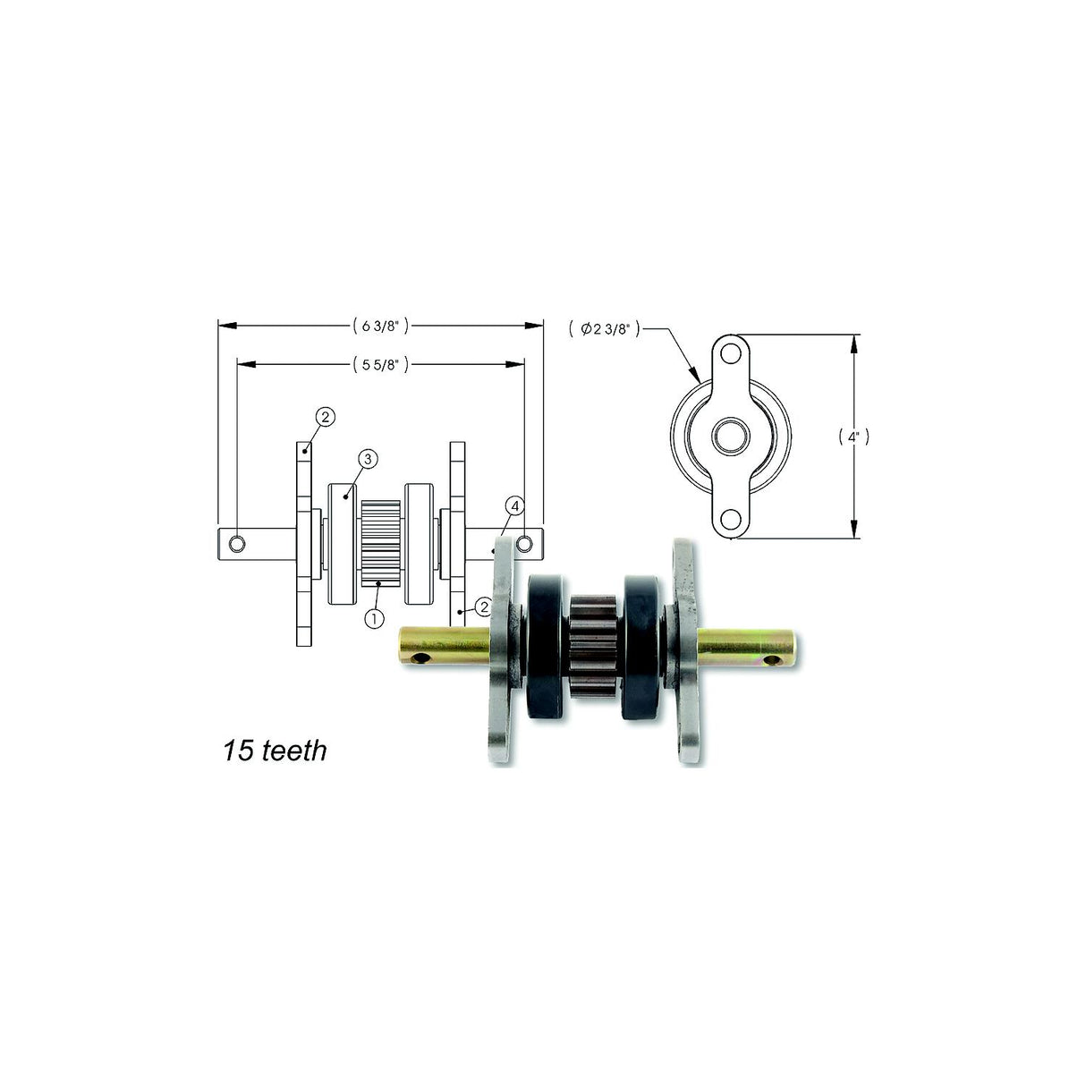 AP Products 014281331 2 X 2 Gear Pack Without Roll Pins Assembly (15 Teeth) - image 1