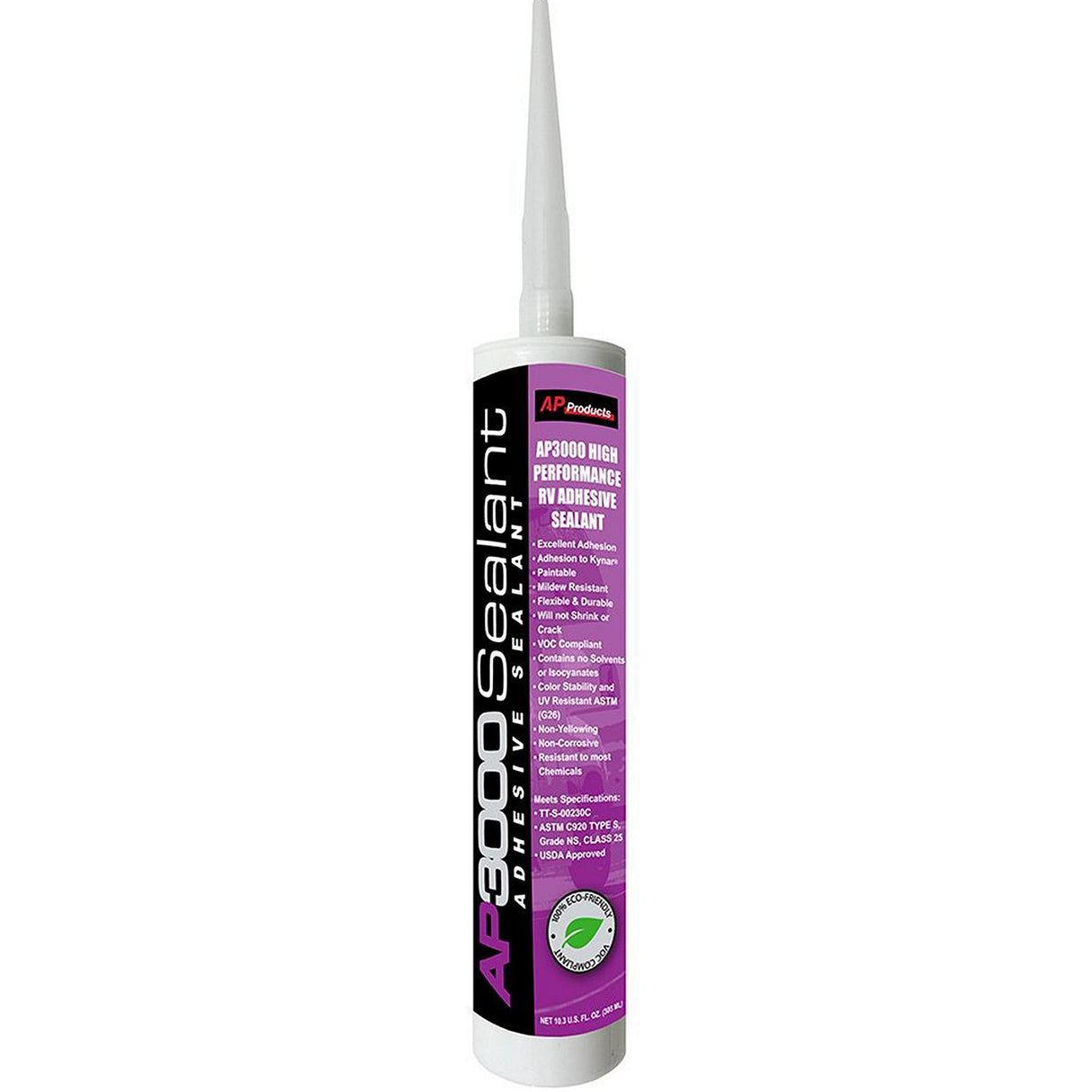 AP Products AP 0173002 Products High Performance Adhesive Sealant, White, 10.3oz - image 2