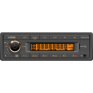 VDO 24V Radio w/FM RDS Tuner MP3/WMA/USB/Bluetooth - Orange Illumination - TRW323UB-OR