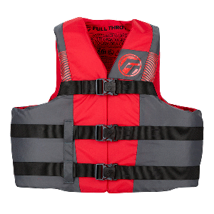 Full Throttle Adult Nylon Life Jacket - 2X/4X - Black/Red - 112200-100-080-26
