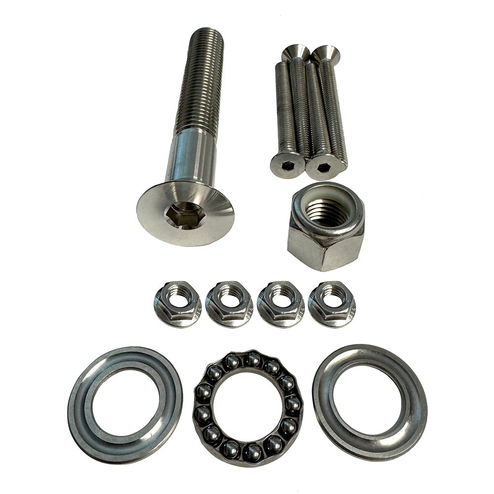 Sea Swivel Replacement Mount Hardware Kit w/5" Main Bolt, Nut, Bearing, 4-Bolt Package of Mounting Hardware