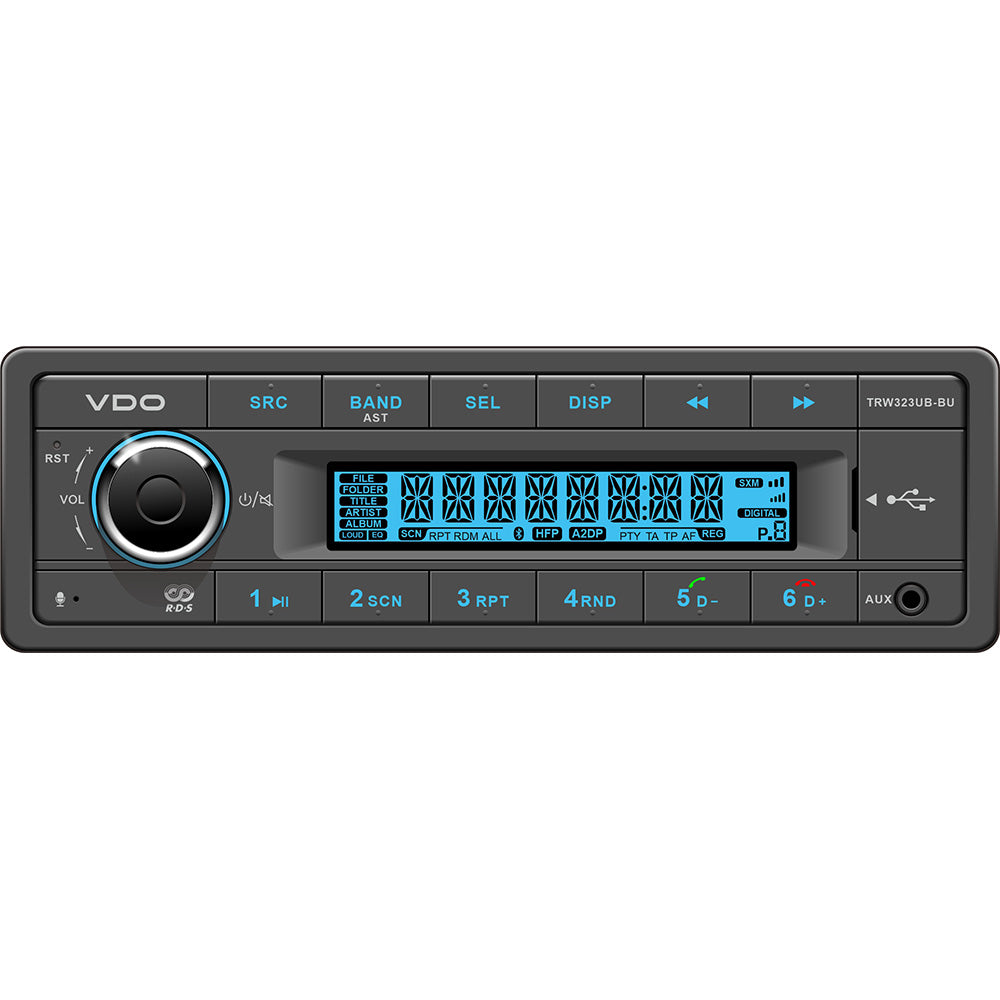 VDO 24V Radio w/FM RDS Tuner/MP3/WMA/USB/Bluetooth - Blue Illumination - TRW323UB-BU