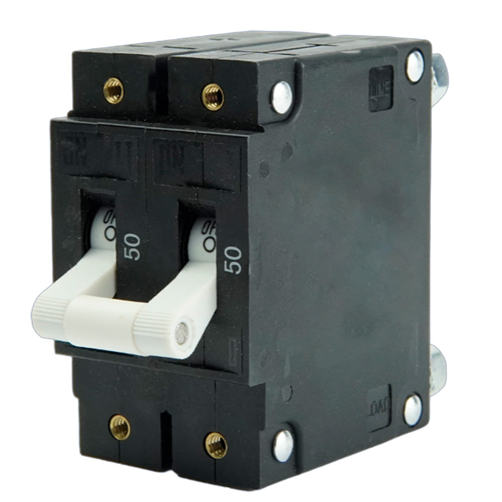 Egis Mobile Electric Egis C Series White Toggle Panel Mount Circuit Breaker - Double Pole 50A - 3502-050