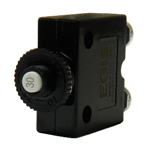 Egis Mobile Electric Egis 30A Push Button Panel Mount Circuit Breaker - Screw Terminals - 4710-30
