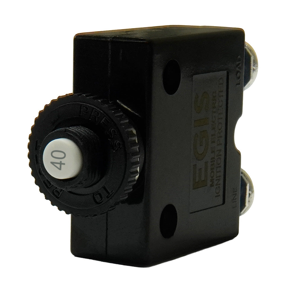 Egis Mobile Electric Egis 40A Push Button Panel Mount Circuit Breaker - Screw Terminals - 4710-40