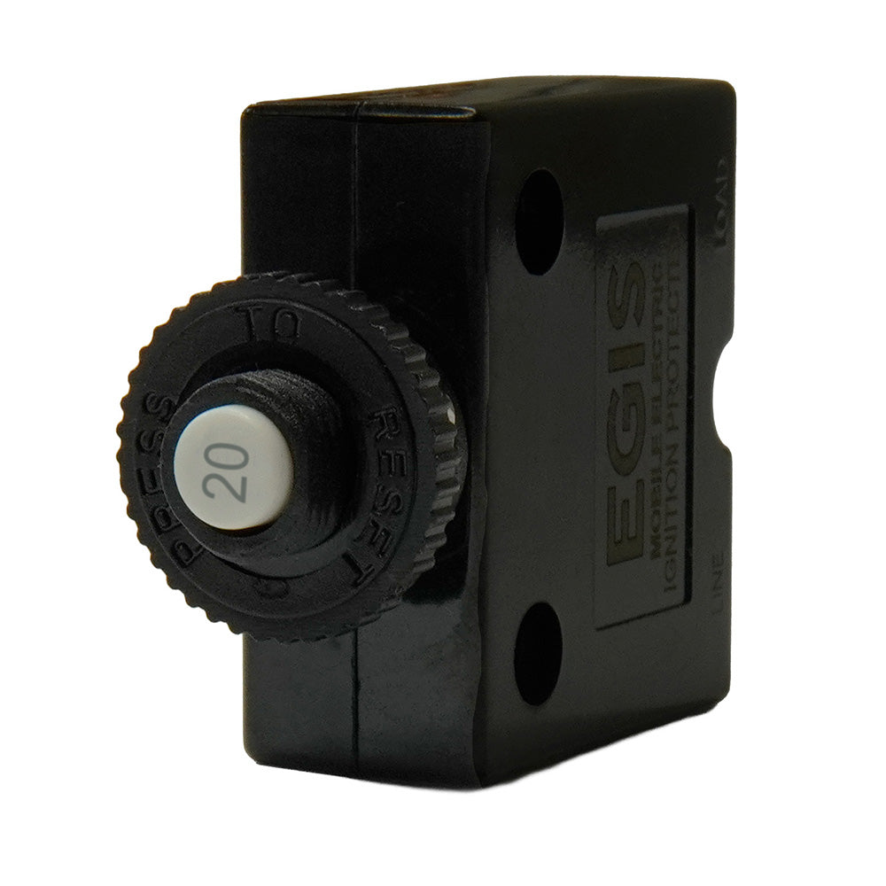 Egis Mobile Electric Egis 20A Push Button Panel Mount Circuit Breaker - Spade Terminal - 4711-20