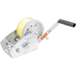 Load Rite Two-Speed Trailer Winch - 3200lbs - 25' Yellow Heavy Duty Strap - 6089.30
