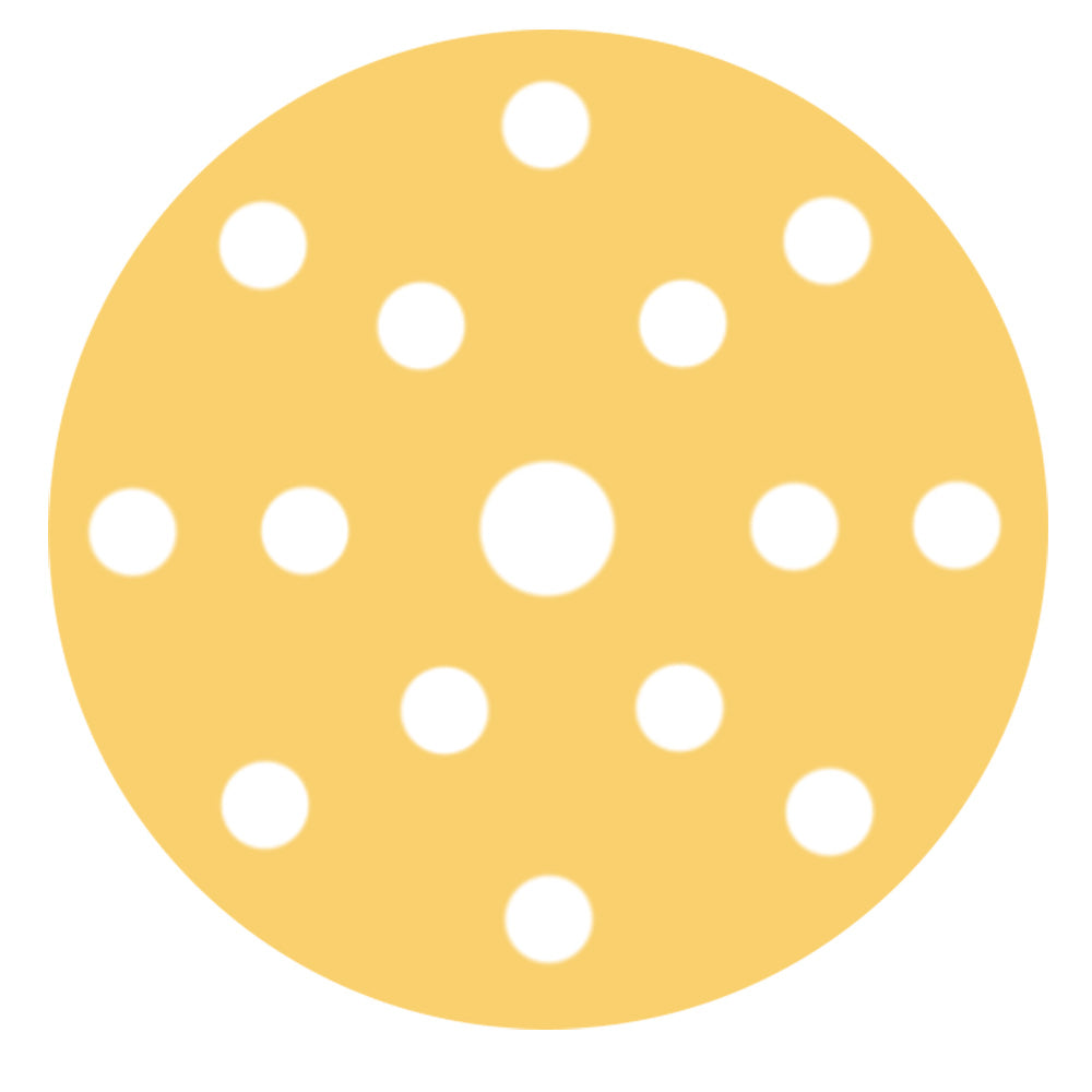 RUPES MULTIPURPOSE Paper Abrasive Discs 150mm (6") - 15 Holes - P400 Grit *Box of 100pcs - 9.45PD400