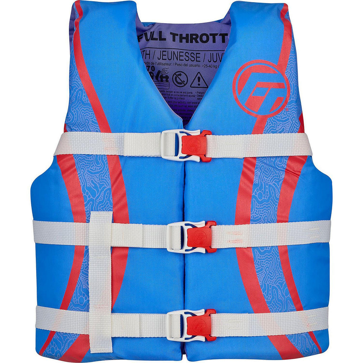 Full Throttle 11220060000226 Nylon Life Vest, Youth, purple, 55-88 lbs. - image 3