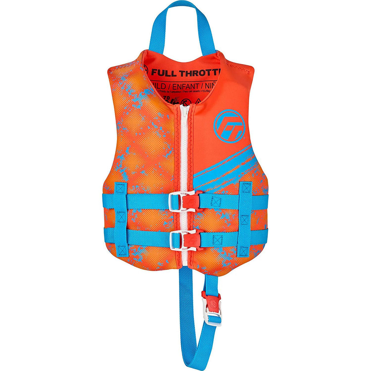 Full Throttle 14210020000126 Rapid-Dry Life Vest, Orange, Child, 55-88 lbs. - image 2