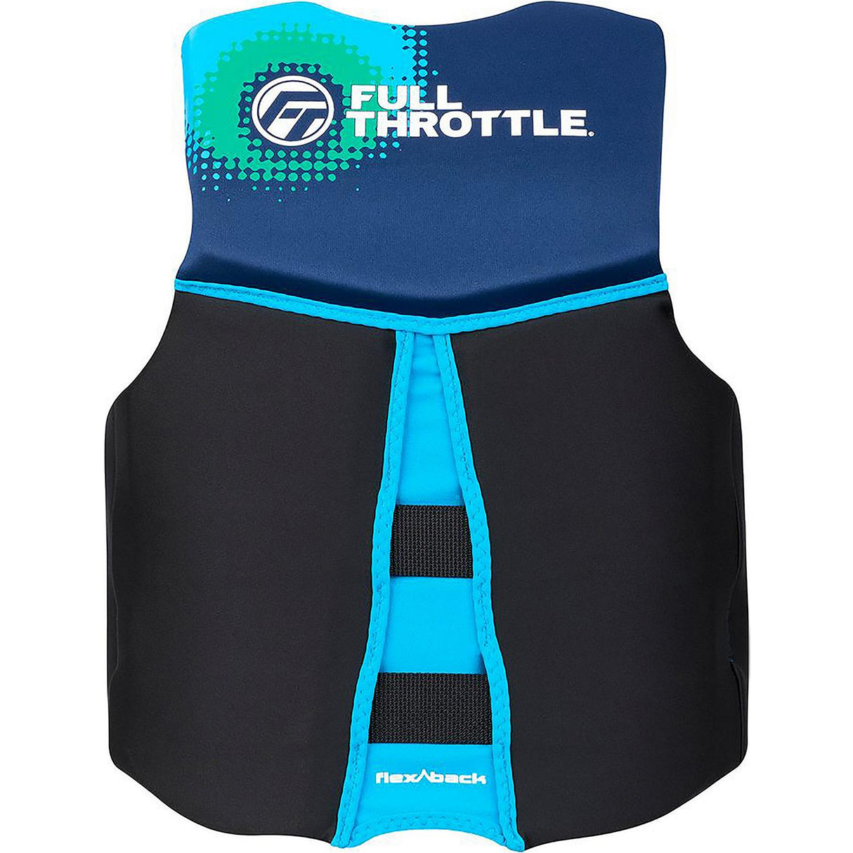 Full Throttle 14250050500926 Rapid Dry Flex Back Life Vest, Aqua, Youth, 77-125 lbs. - image 3