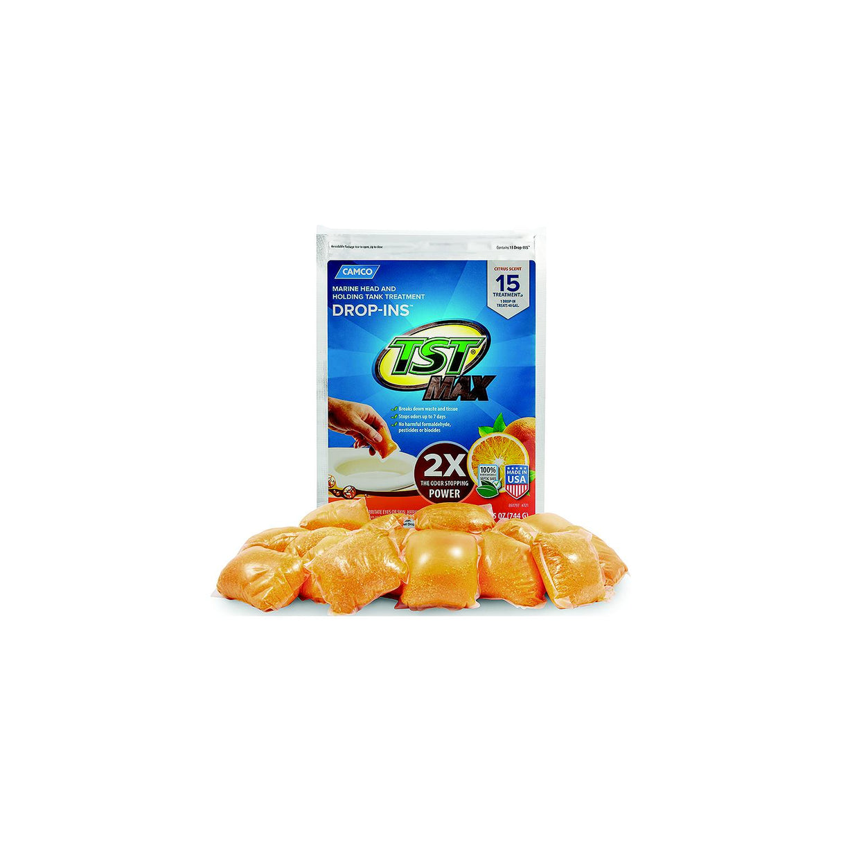 Camco 41355 TST Drop-Ins, 15 pack, Citrus - image 1