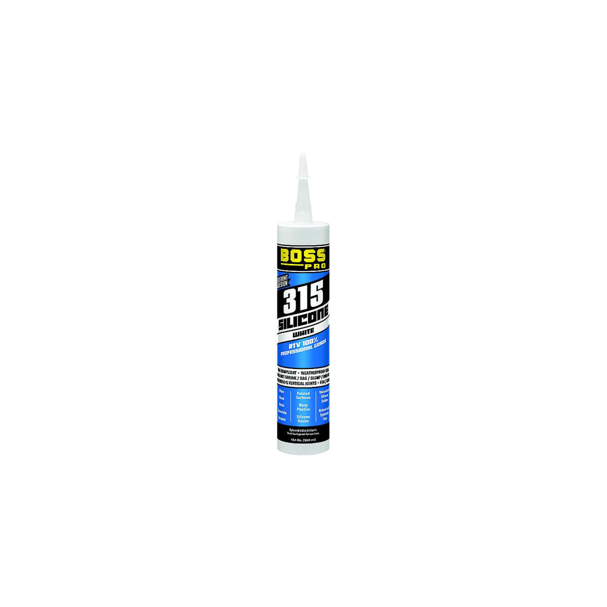 Boss Products 137616 315 Silicone Adhesive/Sealant, Clear, 10.1 oz. Cartridge - image 1