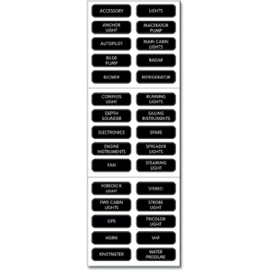 Blue Sea Systems Blue Sea 8030 DC Panel Basic 30 Label Set