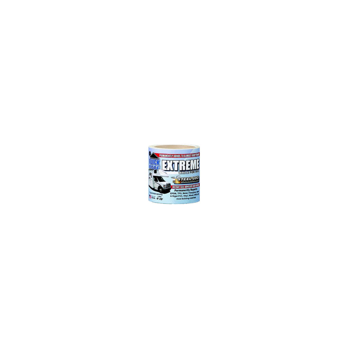 Cofair Products Quick Roof™ Extreme UBE410 Instant Self-Adhesive Roof Tape, White, 4" x 10' - image 2