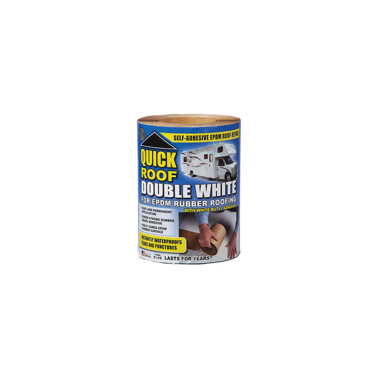 CoFair Products, Inc - Quick Roof WRQR625 Double White with White Butyl Adhesive, 6" x 25' - image 2