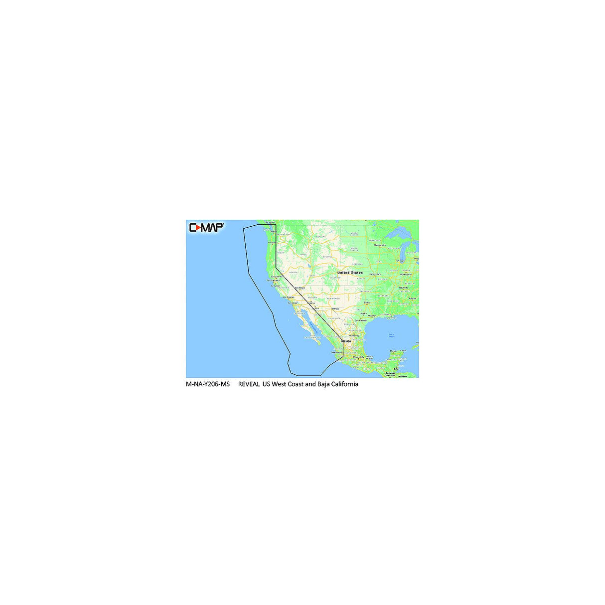 Lowrance C-Map MNAY206MS Reveal Chart, US West Coast & Baja California - M-NA-Y206-MS - official Lowrance product image 3